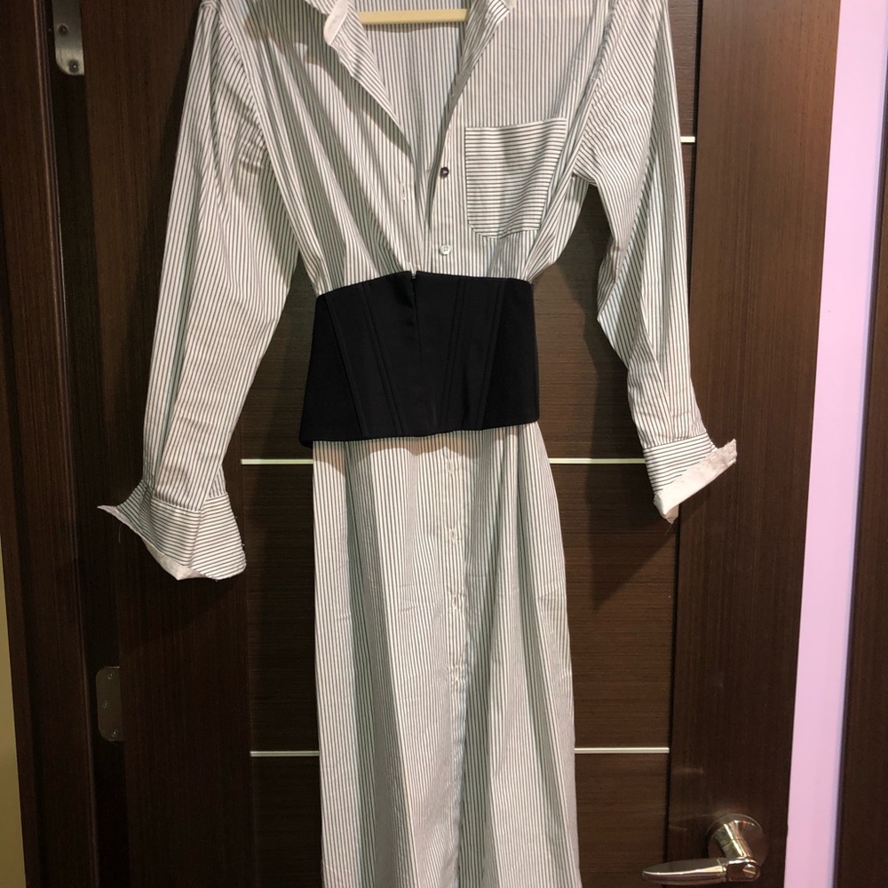 Twin-Set Simona Barbieri striped shirt dress